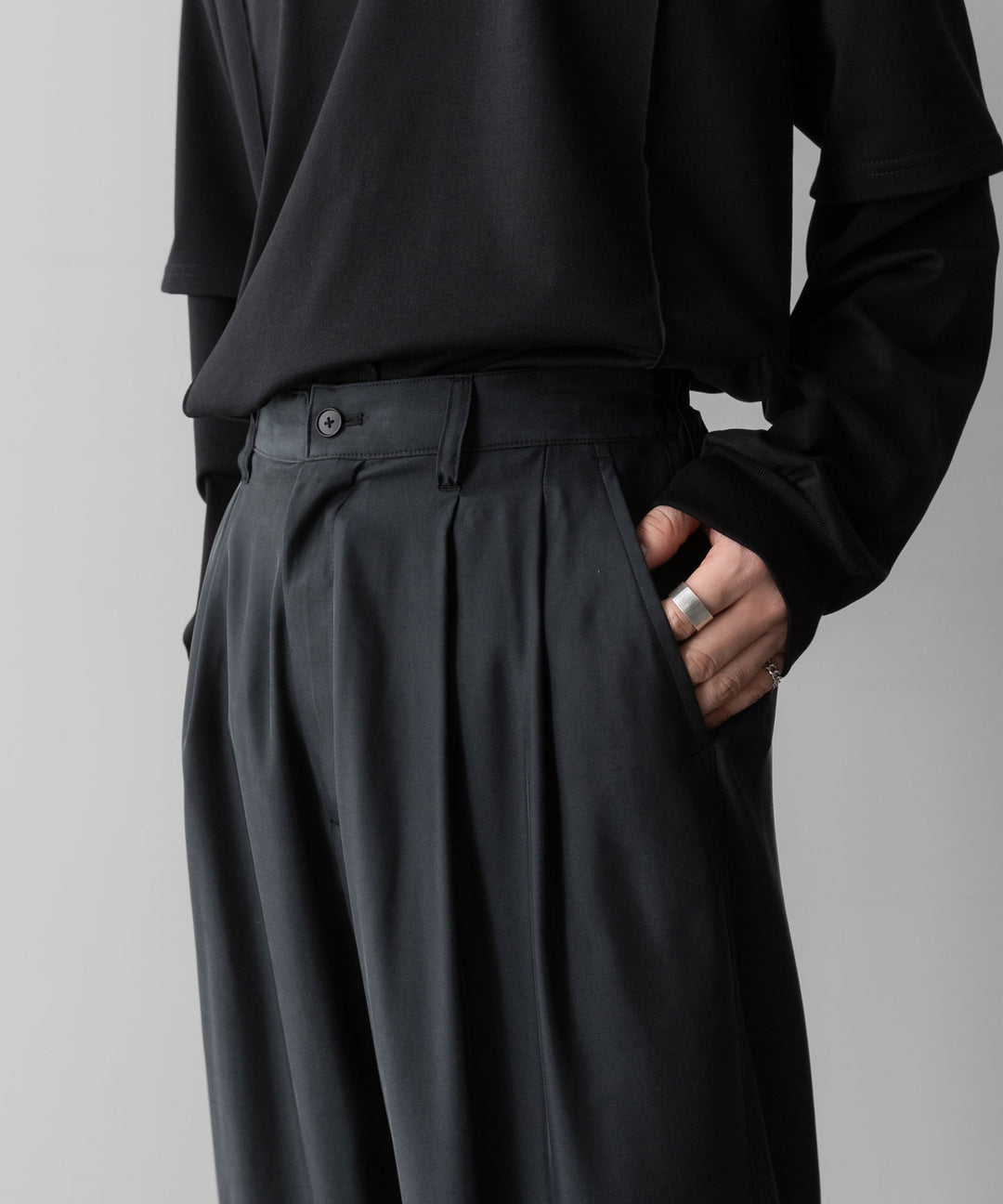 ssstein(シュタイン)のCUPRO TWILL WIDE EASY TROUSERS - BLACKの公式通販サイトsession福岡セレクトショップ