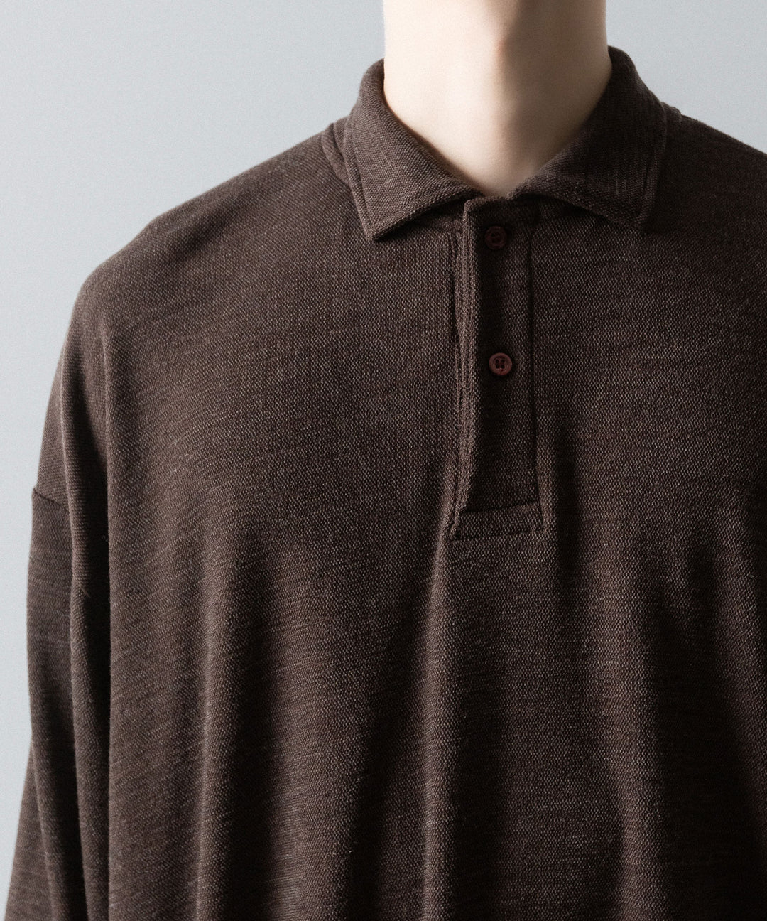 INTÉRIM(インテリム)のHYPER BIG MELANGE DOUBLE PIQUE JERSEY LONG POLO SHIRT - MOLEの公式通販サイトsession福岡セレクトショップ