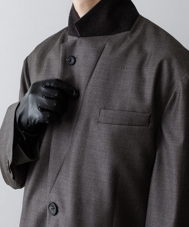 ssstein(シュタイン)のEXTRA FINE WOOL OVERSIZED SINGLE BREAST LONG JACKET - BROWN GREYの公式通販サイトsession福岡セレクトショップ