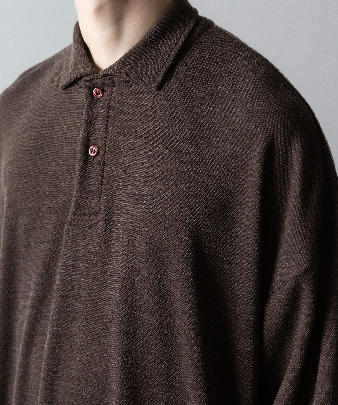 INTÉRIM(インテリム)のHYPER BIG MELANGE DOUBLE PIQUE JERSEY LONG POLO SHIRT - MOLEの公式通販サイトsession福岡セレクトショップ