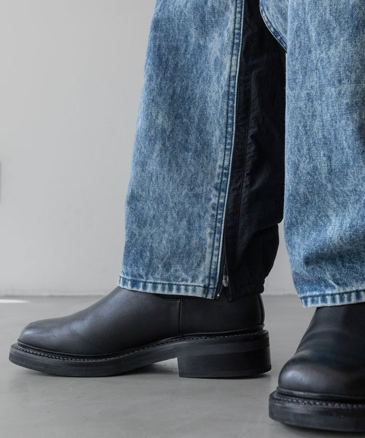 stein(シュタイン)の24SSコレクションNYLON COMBINATION CHEMICAL BLEACHED DENIM JEANSのINDIGO