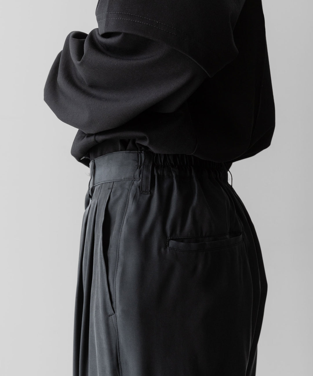 ssstein(シュタイン)のCUPRO TWILL WIDE EASY TROUSERS - BLACKの公式通販サイトsession福岡セレクトショップ
