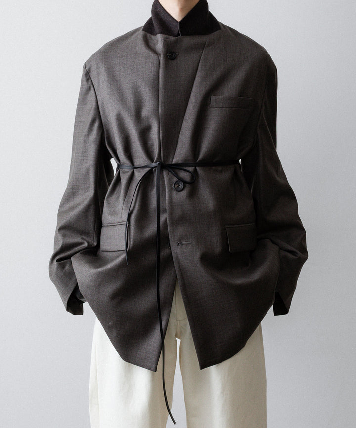 ssstein(シュタイン)のEXTRA FINE WOOL OVERSIZED SINGLE BREAST LONG JACKET - BROWN GREYの公式通販サイトsession福岡セレクトショップ