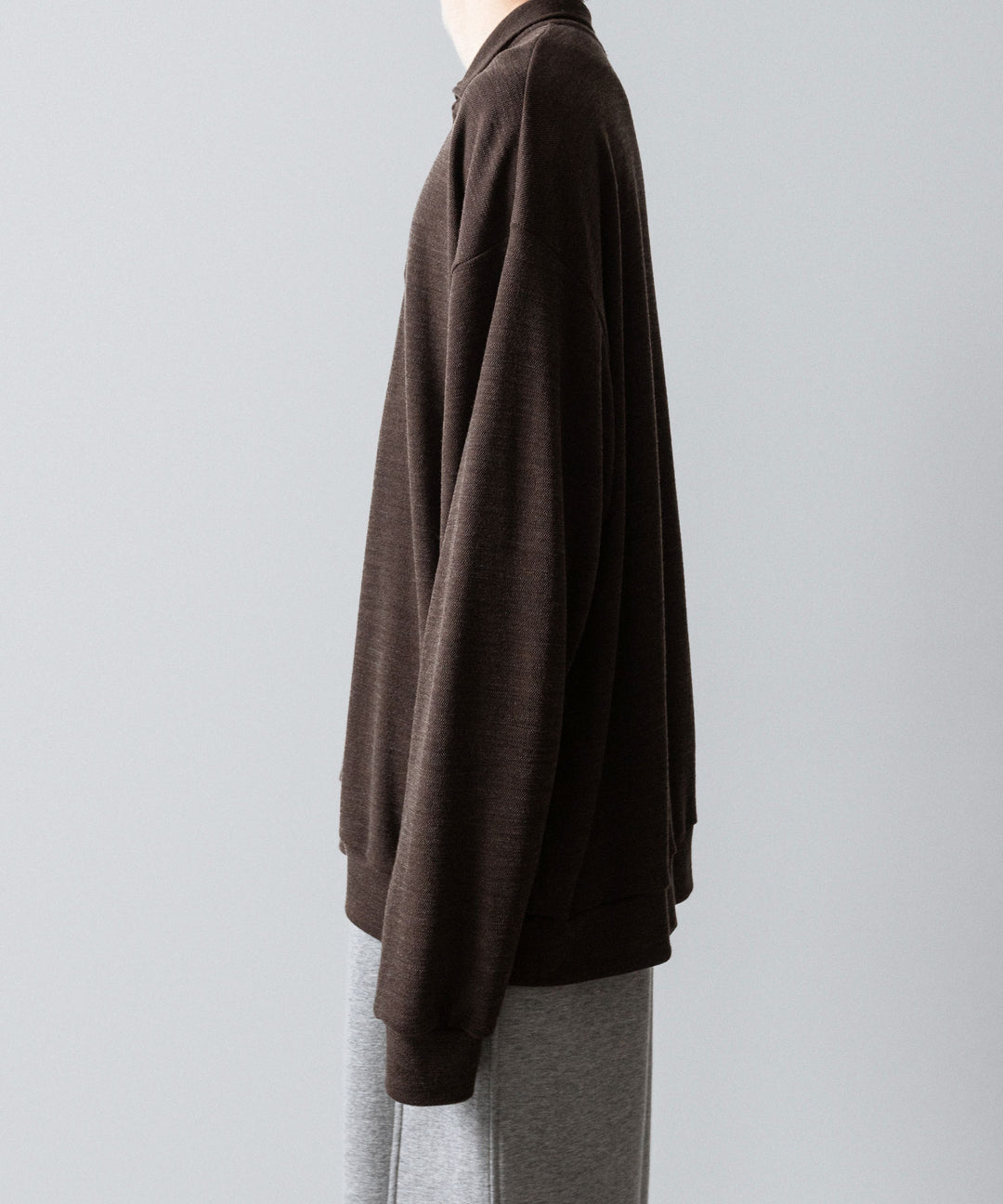INTÉRIM(インテリム)のHYPER BIG MELANGE DOUBLE PIQUE JERSEY LONG POLO SHIRT - MOLEの公式通販サイトsession福岡セレクトショップ