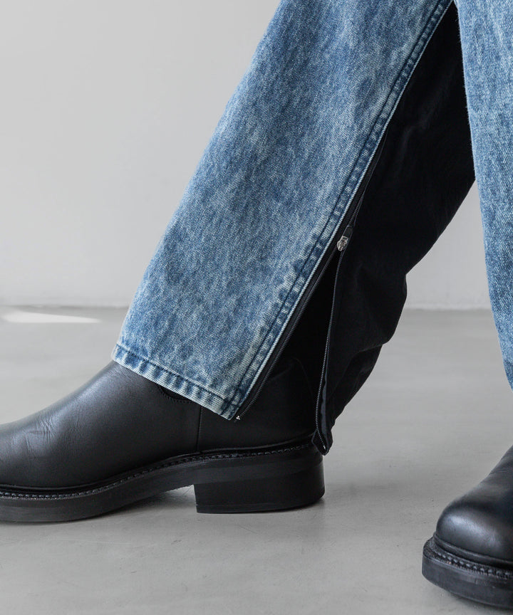 stein(シュタイン)の24SSコレクションNYLON COMBINATION CHEMICAL BLEACHED DENIM JEANSのINDIGO
