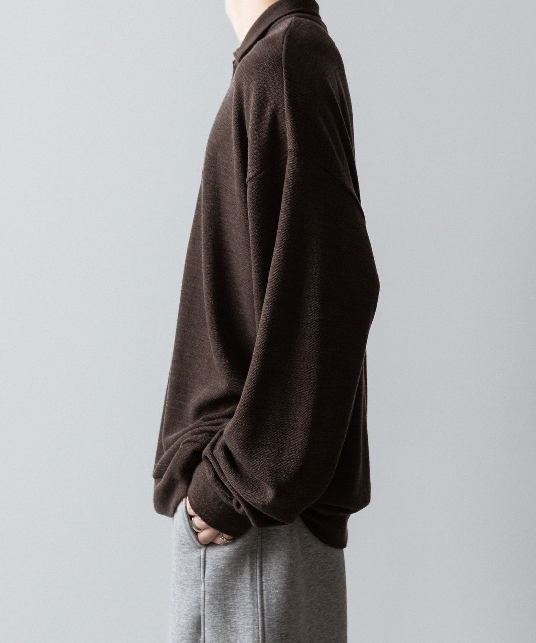 INTÉRIM(インテリム)のHYPER BIG MELANGE DOUBLE PIQUE JERSEY LONG POLO SHIRT - MOLEの公式通販サイトsession福岡セレクトショップ