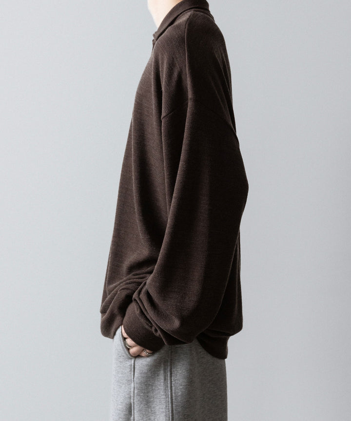INTÉRIM(インテリム)のHYPER BIG MELANGE DOUBLE PIQUE JERSEY LONG POLO SHIRT - MOLEの公式通販サイトsession福岡セレクトショップ