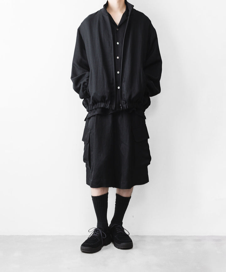 ssstein(シュタイン)のVIS/LI BRIGHT TWILL SHIRRED LIGHT ZIP JACKET - BLACKの公式通販サイトsession福岡セレクトショップ