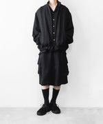 画像をギャラリービューアに読み込む, ssstein(シュタイン)のVIS/LI BRIGHT TWILL SHIRRED LIGHT ZIP JACKET - BLACKの公式通販サイトsession福岡セレクトショップ
