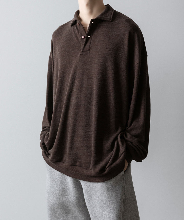 INTÉRIM(インテリム)のHYPER BIG MELANGE DOUBLE PIQUE JERSEY LONG POLO SHIRT - MOLEの公式通販サイトsession福岡セレクトショップ