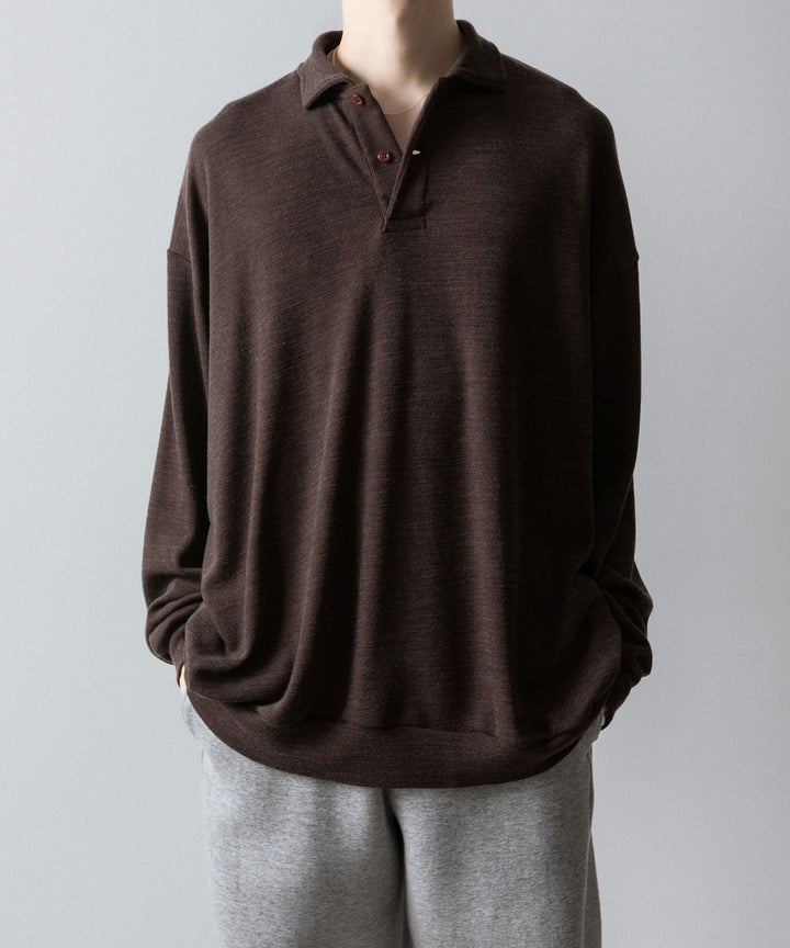 INTÉRIM(インテリム)のHYPER BIG MELANGE DOUBLE PIQUE JERSEY LONG POLO SHIRT - MOLEの公式通販サイトsession福岡セレクトショップ