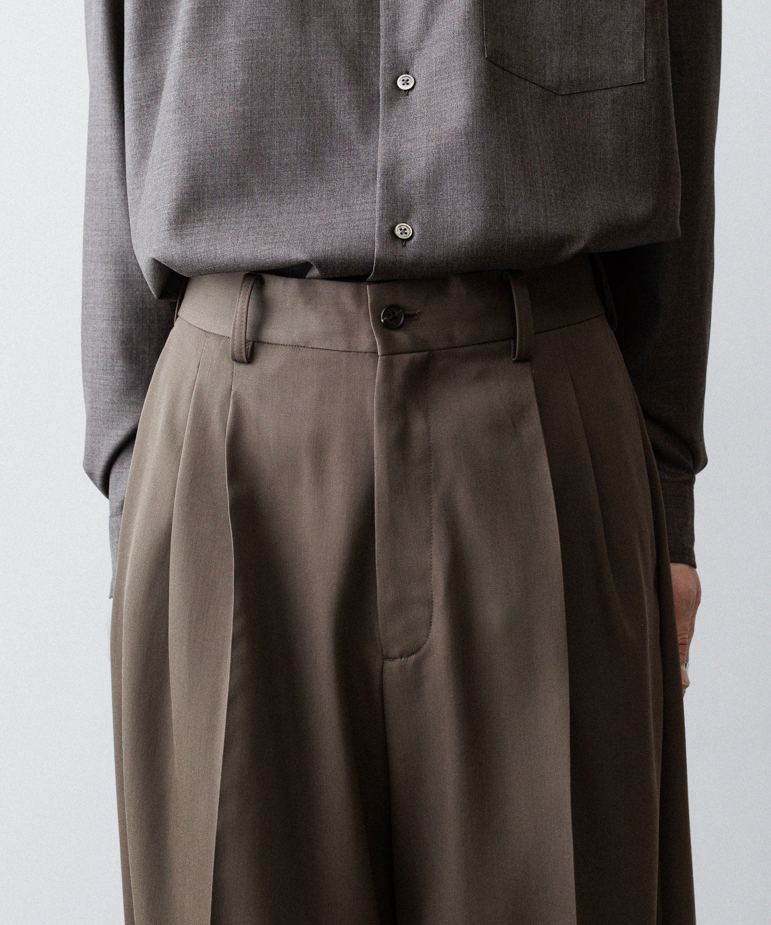ssstein / シュタイン】LONG WIDE TROUSERS (2/90 WOOL GABARDINE