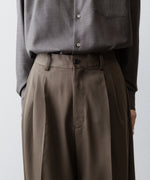 画像をギャラリービューアに読み込む, ssstein(シュタイン)のLONG WIDE TROUSERS (2/90 WOOL GABARDINE) - DARK BEIGEの公式通販サイトsession福岡セレクトショップ
