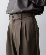 画像をギャラリービューアに読み込む, ssstein(シュタイン)のLONG WIDE TROUSERS (2/90 WOOL GABARDINE) - DARK BEIGEの公式通販サイトsession福岡セレクトショップ
