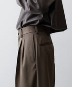 画像をギャラリービューアに読み込む, ssstein(シュタイン)のLONG WIDE TROUSERS (2/90 WOOL GABARDINE) - DARK BEIGEの公式通販サイトsession福岡セレクトショップ
