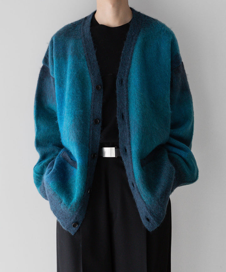 stein(シュタイン)の23AWコレクションGRADATION MOHAIR CARDIGANのBLUE GREEN 公式通販サイトsession福岡セレクトショップ