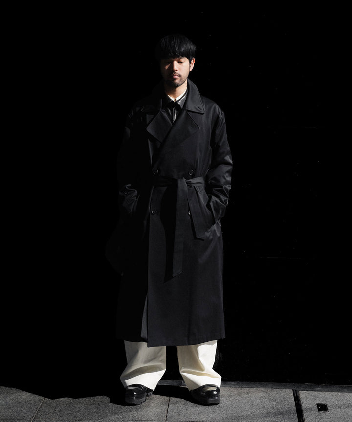 ssstein(シュタイン)のCOTTON SATIN OVERSIZED DOUBLE BREASTED COAT - BLACKの公式通販サイトsession福岡セレクトショップ