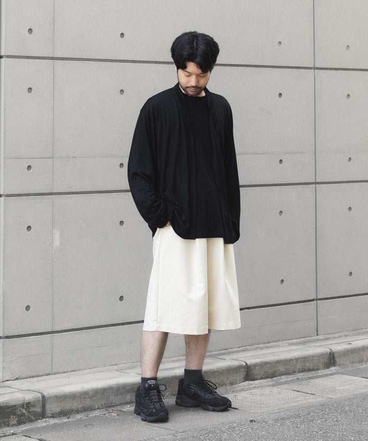 WWW - WRAPINKNOT wool wear ラッピンノットウールウェアのBUTTON-LESS CARDIGANのBLACK 公式通販サイトsession福岡セレクトショップ