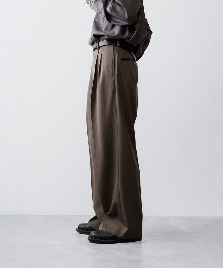 ssstein(シュタイン)のLONG WIDE TROUSERS (2/90 WOOL GABARDINE) - DARK BEIGEの公式通販サイトsession福岡セレクトショップ