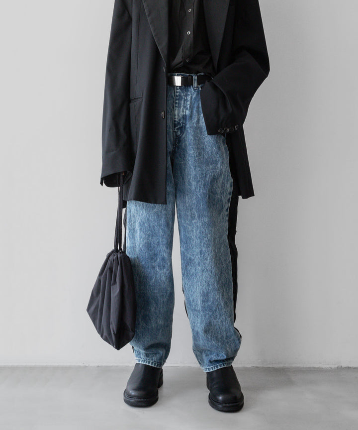 stein(シュタイン)の24SSコレクションNYLON COMBINATION CHEMICAL BLEACHED DENIM JEANSのINDIGO