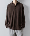 【INTÉRIM】HYPER BIG MELANGE DOUBLE PIQUE JERSEY LONG POLO SHIRT - MOLE
