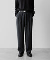 【ssstein】CUPRO TWILL WIDE EASY TROUSERS - BLACK