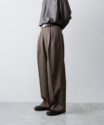 画像をギャラリービューアに読み込む, ssstein(シュタイン)のLONG WIDE TROUSERS (2/90 WOOL GABARDINE) - DARK BEIGEの公式通販サイトsession福岡セレクトショップ
