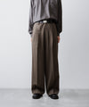 【ssstein】 LONG WIDE TROUSERS (2/90 WOOL GABARDINE) - DARK BEIGE