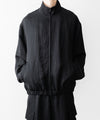 【ssstein】VIS/LI BRIGHT TWILL SHIRRED LIGHT ZIP JACKET - BLACK