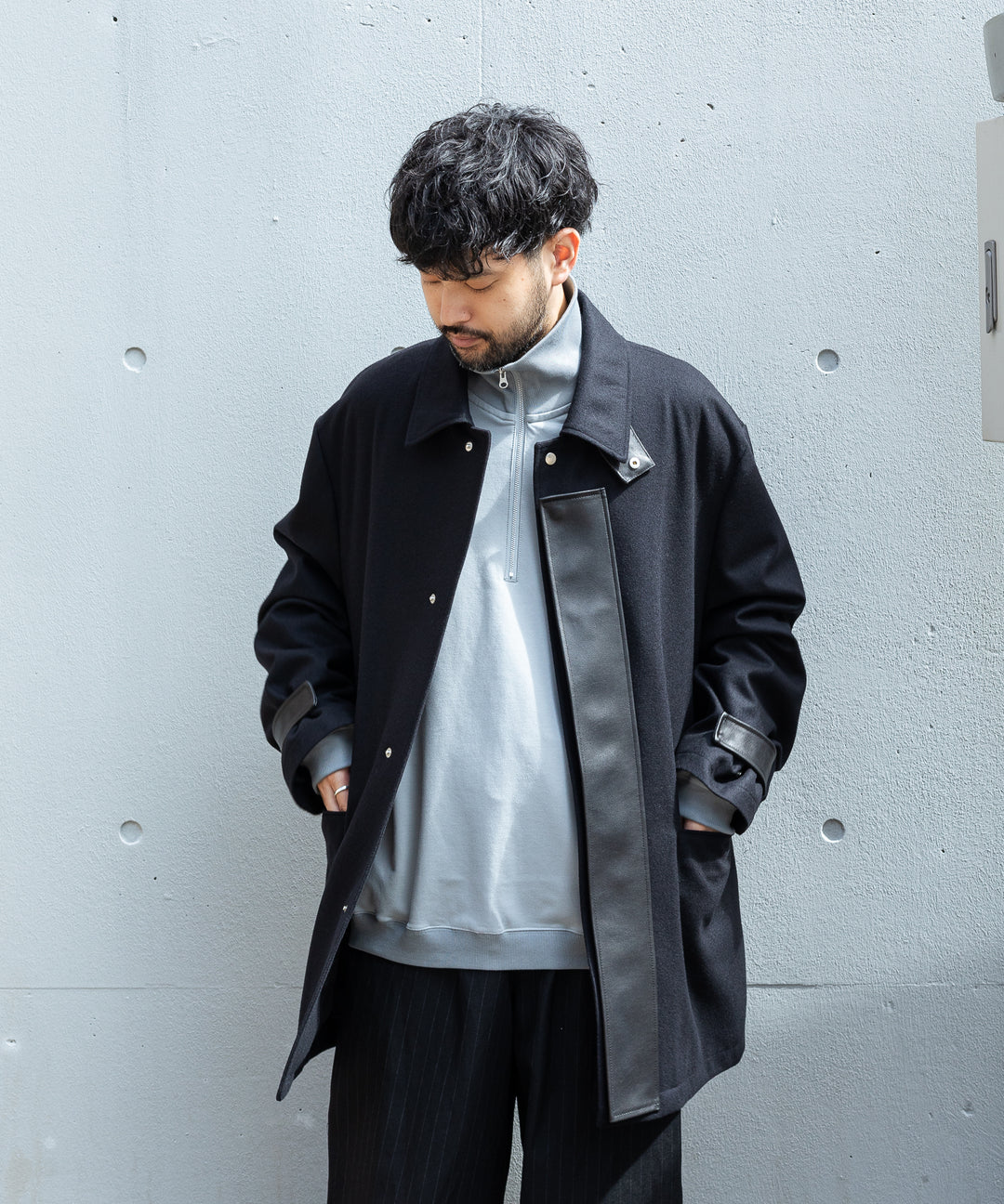 KANEMASA PHIL. カネマサフィル 23AW EXCLUSIVE - 36G SUPER FINE GAUGE HALF ZIP PULLOVER - LIGHT GRAY sessionセッション福岡セレクトショップ公式通販サイト