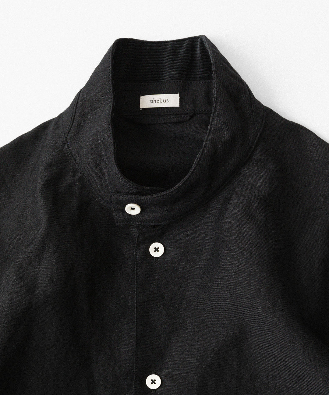 phebus- フィーバスのWOOL LINEN SHIRTのBLACK公式通販サイトsession福岡セレクトショップ