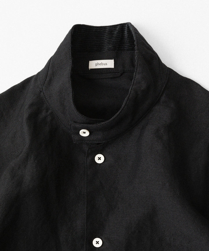 phebus- フィーバスのWOOL LINEN SHIRTのBLACK公式通販サイトsession福岡セレクトショップ