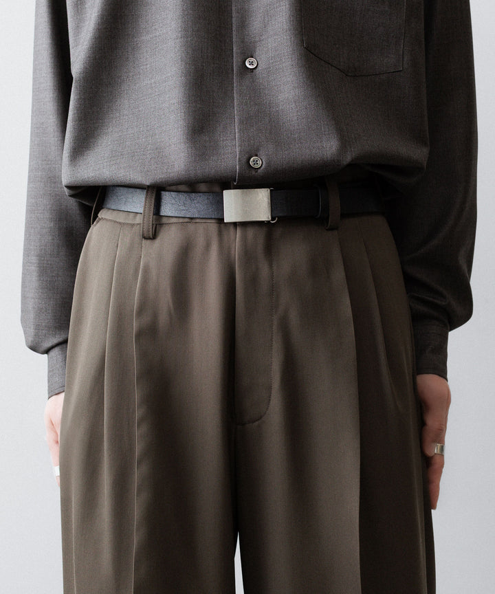 ssstein(シュタイン)のLONG WIDE TROUSERS (2/90 WOOL GABARDINE) - DARK BEIGEの公式通販サイトsession福岡セレクトショップ