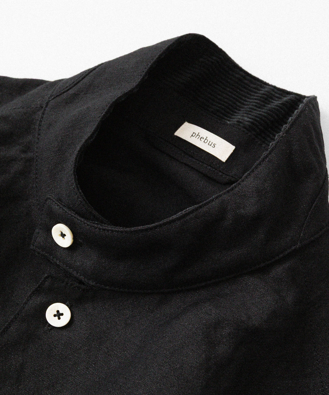 phebus- フィーバスのWOOL LINEN SHIRTのBLACK公式通販サイトsession福岡セレクトショップ