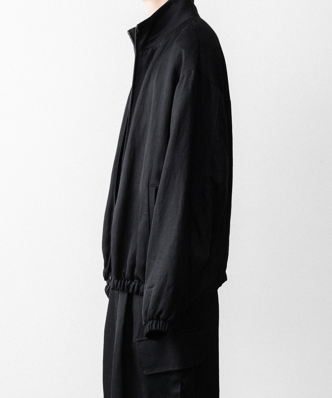 ssstein(シュタイン)のVIS/LI BRIGHT TWILL SHIRRED LIGHT ZIP JACKET - BLACKの公式通販サイトsession福岡セレクトショップ