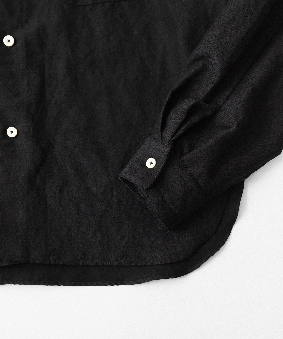phebus- フィーバスのWOOL LINEN SHIRTのBLACK公式通販サイトsession福岡セレクトショップ
