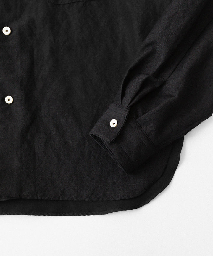 phebus- フィーバスのWOOL LINEN SHIRTのBLACK公式通販サイトsession福岡セレクトショップ