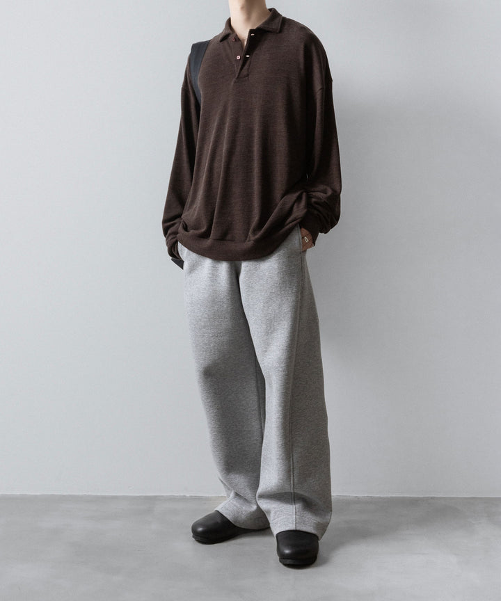 【INTÉRIM】HYPER BIG MELANGE DOUBLE PIQUE JERSEY LONG POLO SHIRT - MOLE