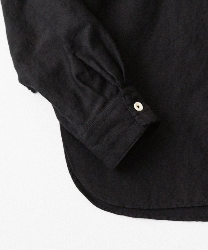 phebus- フィーバスのWOOL LINEN SHIRTのBLACK公式通販サイトsession福岡セレクトショップ
