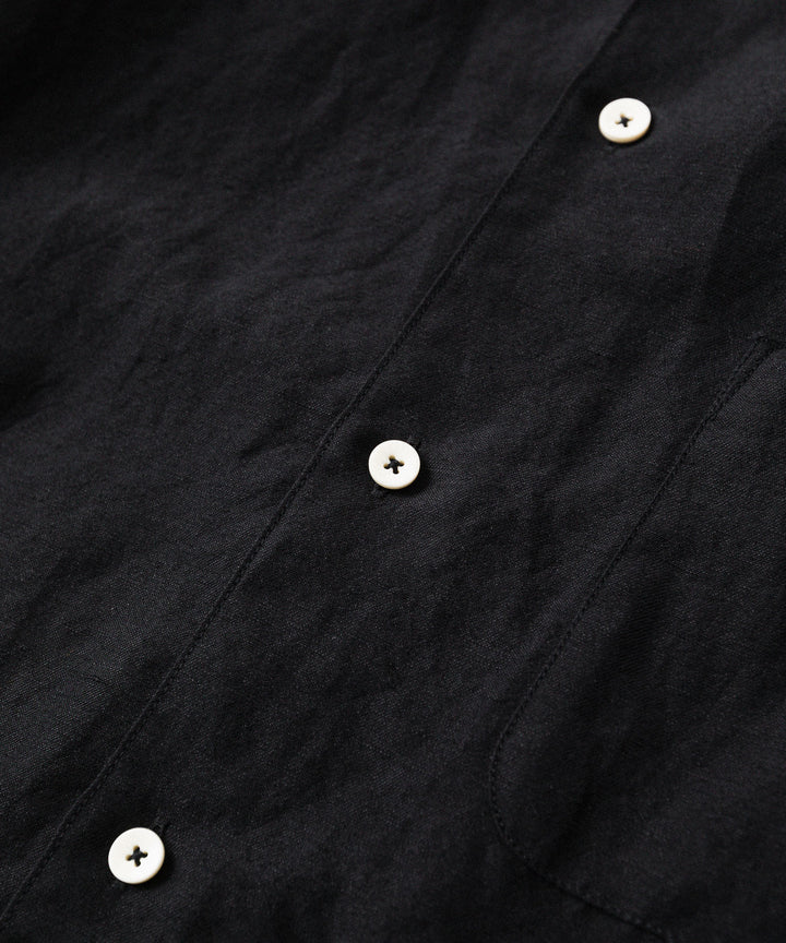 phebus- フィーバスのWOOL LINEN SHIRTのBLACK公式通販サイトsession福岡セレクトショップ