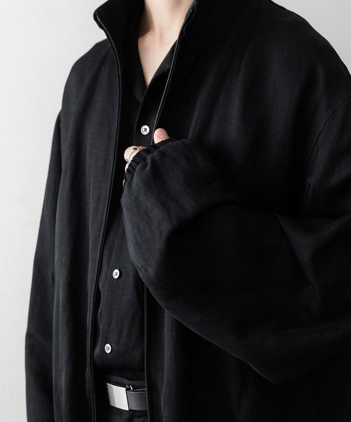 ssstein(シュタイン)のVIS/LI BRIGHT TWILL SHIRRED LIGHT ZIP JACKET - BLACKの公式通販サイトsession福岡セレクトショップ