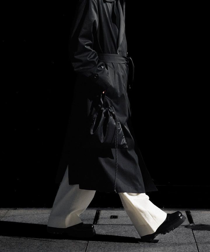ssstein(シュタイン)のCOTTON SATIN OVERSIZED DOUBLE BREASTED COAT - BLACKの公式通販サイトsession福岡セレクトショップ