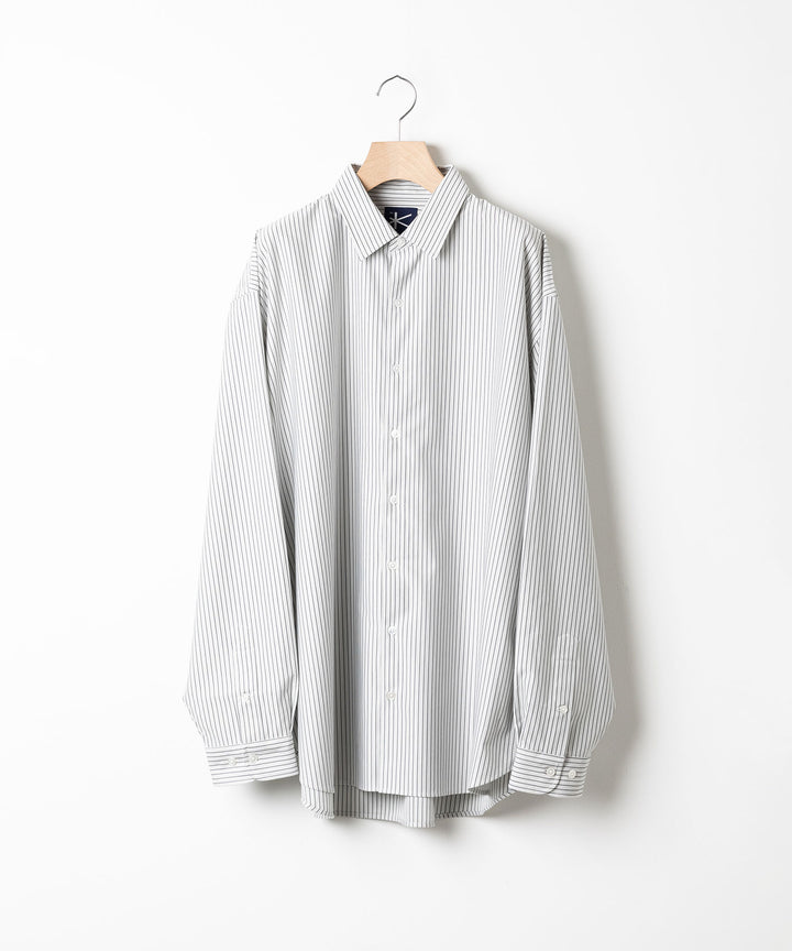 【KANEMASA PHIL.】カネマサのPENCIL STRIPE DRESS JERSEY SHIRT - GRAY SPの公式通販session福岡セレクトショップ