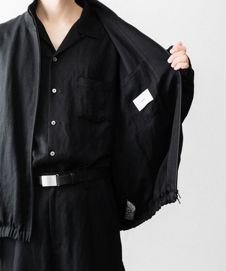 ssstein(シュタイン)のVIS/LI BRIGHT TWILL SHIRRED LIGHT ZIP JACKET - BLACKの公式通販サイトsession福岡セレクトショップ