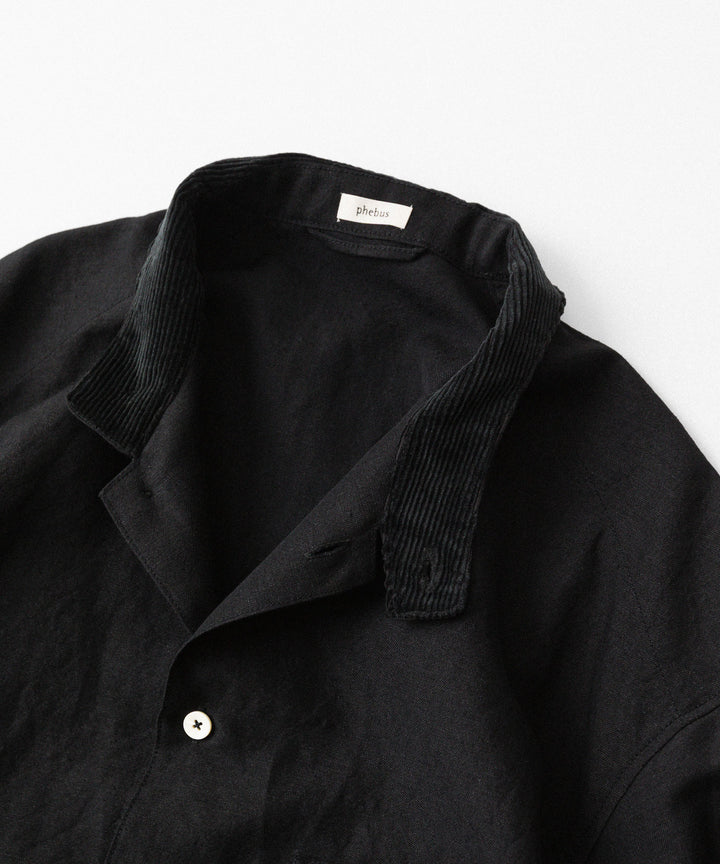 phebus- フィーバスのWOOL LINEN SHIRTのBLACK公式通販サイトsession福岡セレクトショップ