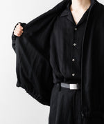 画像をギャラリービューアに読み込む, ssstein(シュタイン)のVIS/LI BRIGHT TWILL SHIRRED LIGHT ZIP JACKET - BLACKの公式通販サイトsession福岡セレクトショップ
