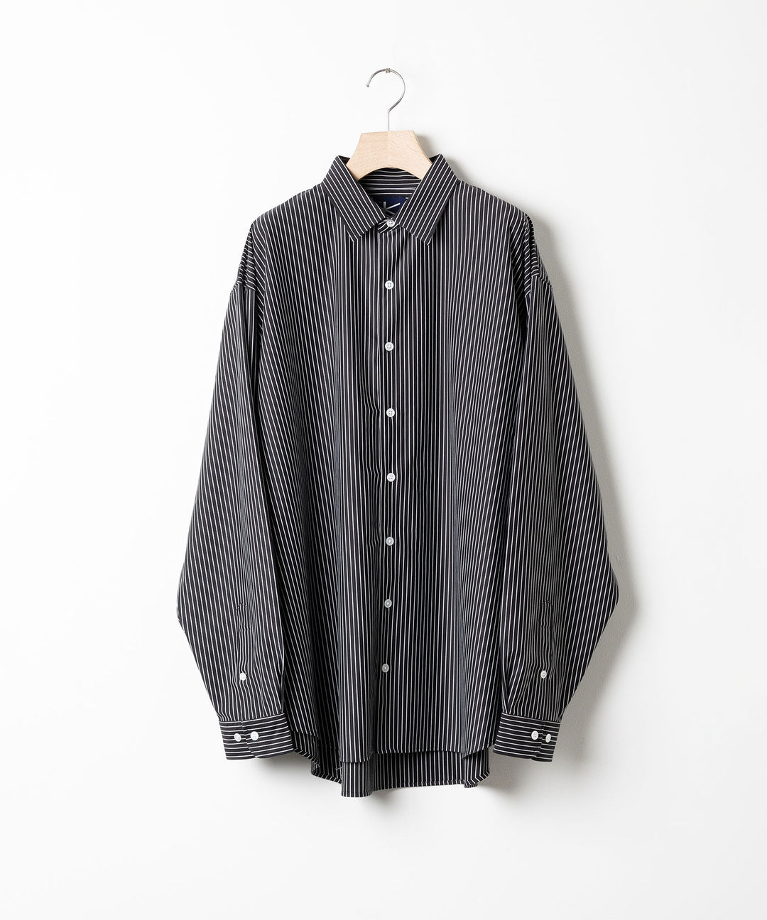 【KANEMASA PHIL.】カネマサのPENCIL STRIPE DRESS JERSEY SHIRT - BLACK SP 公式通販session福岡セレクトショップ