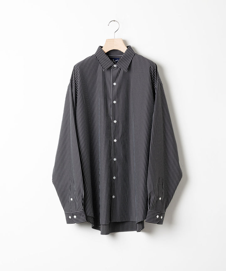【KANEMASA PHIL.】カネマサのPENCIL STRIPE DRESS JERSEY SHIRT - BLACK SP 公式通販session福岡セレクトショップ