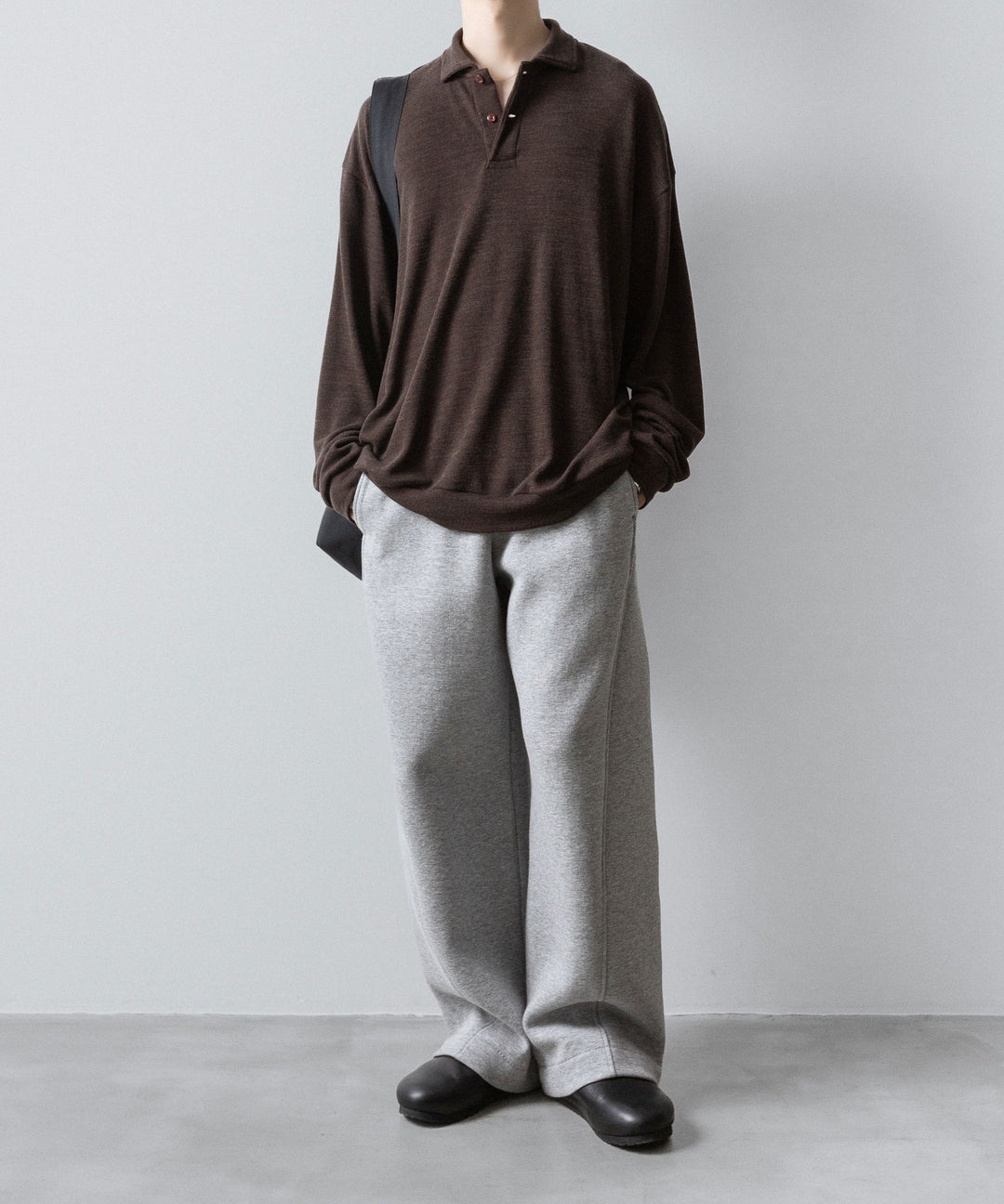 INTÉRIM(インテリム)のHYPER BIG MELANGE DOUBLE PIQUE JERSEY LONG POLO SHIRT - MOLEの公式通販サイトsession福岡セレクトショップ
