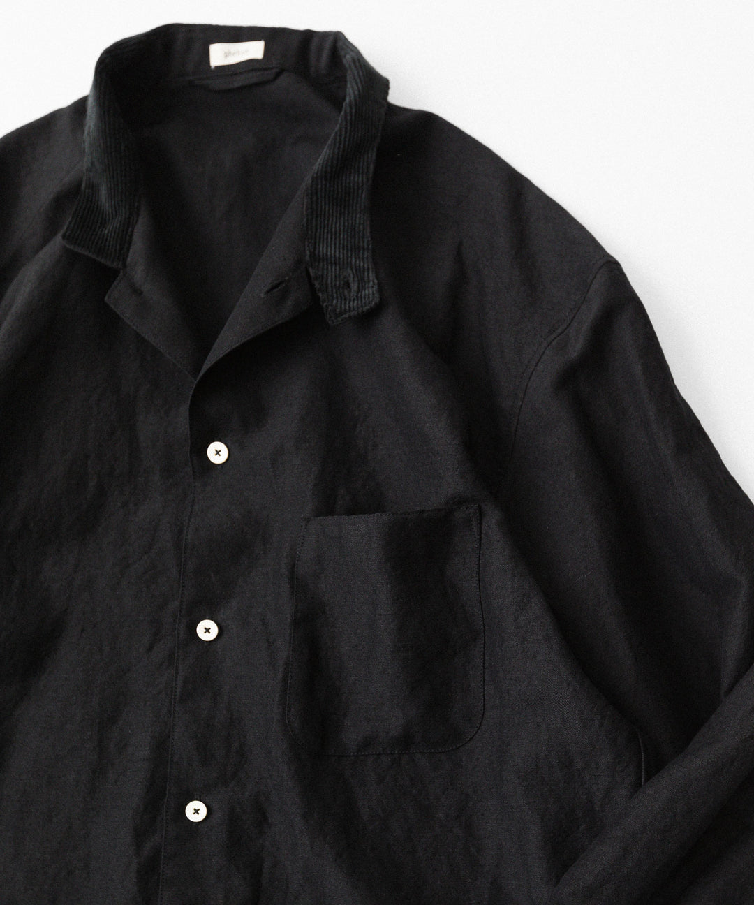 phebus- フィーバスのWOOL LINEN SHIRTのBLACK公式通販サイトsession福岡セレクトショップ